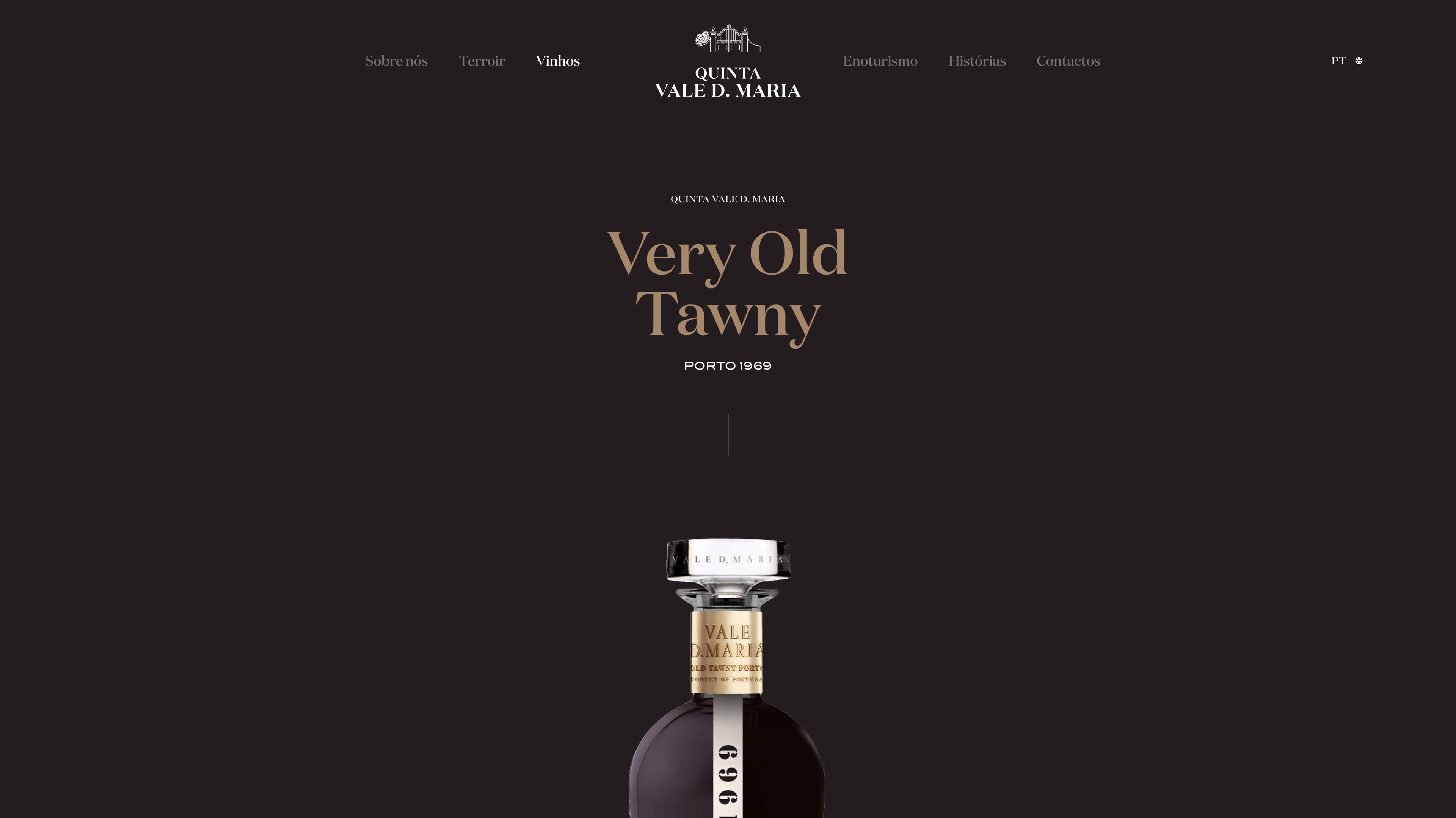 The Very Old Tawny Port page of the Quinta Vale D. Maria website